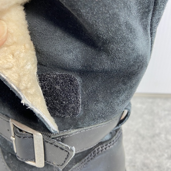 UGG Dunwich Knee High Tall Black Suede Leather Winter Riding Boot Womens Size 7 - Picture 8 of 16